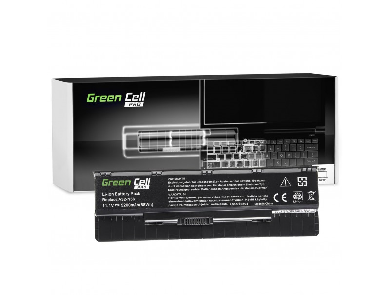 Sitcom explode Courageous Green Cell PRO A32-N56 pentru Asus G56 G56JR N46 N56 N56DP N56JR N56V N56VJ  N56VM N56VZ N56VV N76 N76V N76VJ N76VZ - Battery Empire