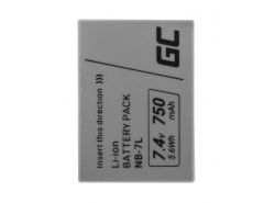 Baterie Green Cell ® NB-7L NB7L pentru Canon PowerShot SX30 IS G10 G11 G12, Full Decoded, 7.4V 750mAh