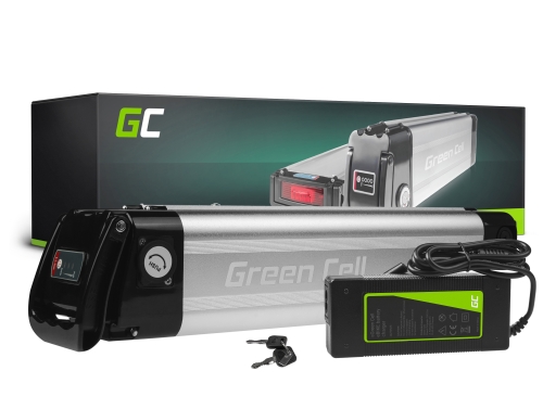 Green Cell Baterie e bike 36V 10.4Ah 374Wh Silverfish 2 Pin pentru Zündapp, Telefunken, Ancheer cu Încărcător
