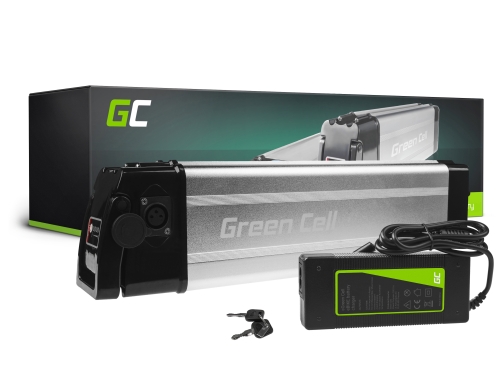 Green Cell Baterie e bike 36V 10,4Ah 396Wh Silverfish 4 Pin pentru Volta, Fafrees, Evolio cu Încărcător