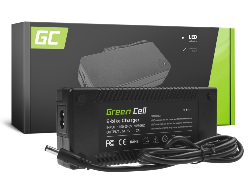Green Cell ® 54,6V 2A pentru baterie Li-Ion 48V e-bike cu mufă rotundă 5,5 * 2,1 mm