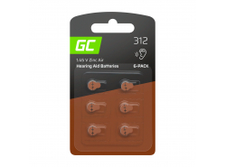 Blister - 6 bucăți Green Cell Tip 312 P312 PR41 ZL3 Zinc Zinc-Air pentru proteze auditive și casete