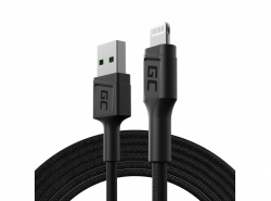 Green Cell GC PowerStream USB-A - Cablu Lightning 200cm pentru iPhone, iPad, iPod, încărcare rapidă