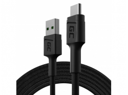 Cablu USB-C Tip C 2m Green Cell PowerStream cu încărcare rapidă, Ultra Charge, Quick Charge 3.0