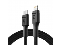 Green Cell GC Power Stream Cablu USB-C - Lightning 100cm pentru iPhone, iPad, iPod, alimentare cu energie (certificat Apple MFi)