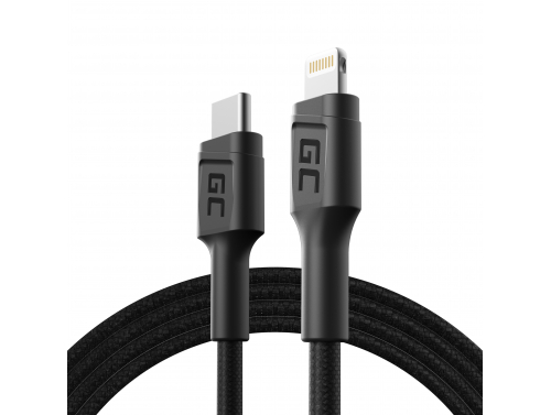 Cablu Lightning USB-C 1m MFi Green Cell Power Stream cu încărcare rapidă pentru Apple iPhone