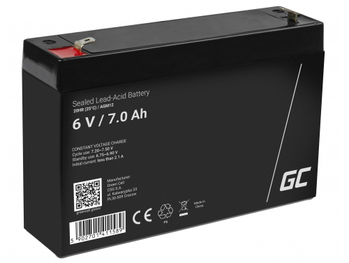 Green Cell® AGM 6V 7Ah VRLA acumulator plumb acid baterie fara mentenanta jucării sisteme de alarma