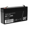 Green Cell® AGM 6V 1.3Ah VRLA acumulator plumb acid baterie fara mentenanta jucării sisteme de alarma