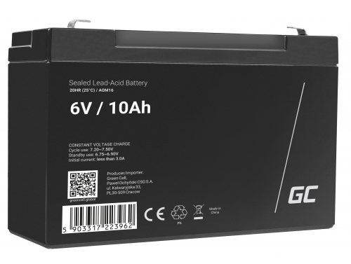Green Cell® AGM 6V 10Ah VRLA acumulator plumb acid baterie fara mentenanta jucării sisteme de alarma