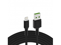 Kabel Green Cell Ray USB-A - Lightning Weiß LED 120cm mit Unterstützung für Apple 2.4A-Schnellladung