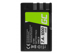 Green Cell Baterie EN-EL9 EN-EL9A EN-EL9E ENEL9 pentru Nikon DSLR D40 D40A D40C D40X D60 D3000 D5000 Li-Ion 1000mAh