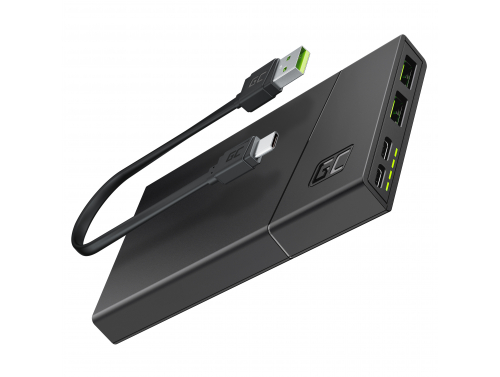 Power Bank Green Cell GC PowerPlay10S 10000mAh cu încărcare rapidă 2x USB Ultra Charge și 2x USB-C Power Delivery 18W