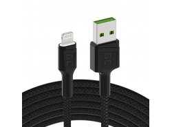Green Cell GC Ray USB - Cablu Lightning de 120cm pentru iPhone, iPad, iPod, LED alb, încărcare rapidă