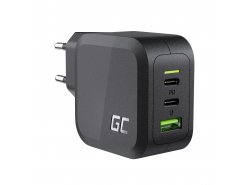Green Cell Încărcător de rețea 65W GaN GC PowerGan pentru Laptop, MacBook, Iphone, Tabletă, Nintendo Switch - 2x USB-C, 1x USB-A