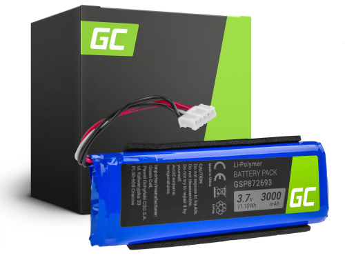 Baterie Green Cell GSP872693 P763098 03 pentru difuzor JBL Flip 3 / Flip III / Gray / Splashproof, Li-Polymer 3.7V 3000mAh