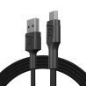 Cablu Micro USB 1,2m Green Cell PowerStream cu încărcare rapidă, Ultra Charge, Quick Charge 3.0