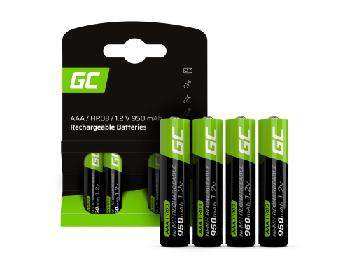 4x baterii reîncărcabile AAA R3 950mAh Ni-MH Acumulatori Green Cell