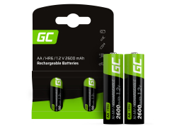 2x baterii reîncărcabile AA R6 2600mAh Ni-MH Acumulatori Green Cell