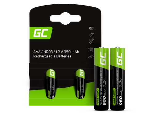 2x baterii reîncărcabile AAA R3 950mAh Ni-MH Acumulatori Green Cell
