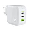 Green Cell Încărcător de rețea alb 65W GaN GC PowerGan pentru Laptop MacBook Iphone Tabletă Nintendo Switch - 2x USB-C, 1x USB-A