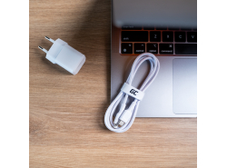 Cablu alb USB-C – Lightning 1m Mfi Green Cell Power Stream cu încărcare rapidă Power Delivery pentru Apple iPhone