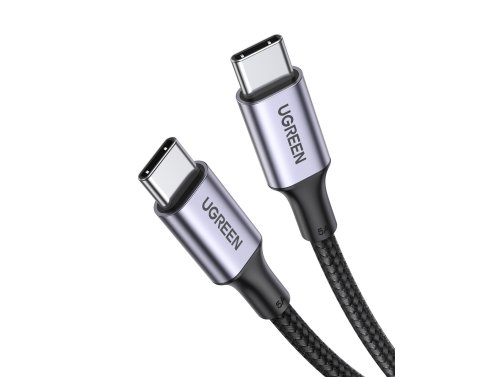Cablu USB-C la USB-C UGREEN 100W, 300 cm, Încărcare rapidă QC3.0, PD, Calitate înaltă de construcție, Culoare negru-argintiu