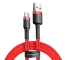 Cablu USB către USB-C Baseus Cafule 2A, QC 3.0, 200 cm, Transfer de date 480Mb/s, Împletitură rezistentă, Culoare roșie