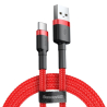 Cablu USB către USB-C Baseus Cafule 2A, QC 3.0, 200 cm, Transfer de date 480Mb/s, Împletitură rezistentă, Culoare roșie