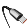 Cablu USB-C - USB-C Baseus 100W, 5A, 2m, Încărcare rapidă Quick Charge 4.0, PD, AFC, FCP, Afișaj de putere de încărcare