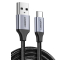 Cablu USB către USB-C UGREEN de 300 cm, Încărcare rapidă Quick Charge 3.0, Durabilitate înaltă, Negru-argintiu