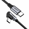 Cablu USB-C la USB-C, înclinat UGREEN US255,3A, 60W, 0,5 m, negru