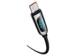Cablu USB-C - USB-C Baseus 100W, 5A, 2m, Încărcare rapidă Quick Charge 4.0, PD, AFC, FCP, Afișaj de putere de încărcare
