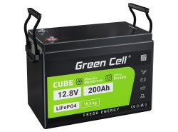 Baterie litiu-fosfat de fier LiFePO4 Green Cell 12V 12.8V 200Ah pentru panouri solare, case mobile și bărci