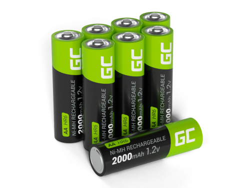8x baterii reîncărcabile AA R6 2000mAh Ni-MH Acumulatori Green Cell