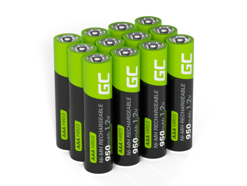 12x baterii reîncărcabile AAA R3 950mAh Ni-MH Acumulatori Green Cell