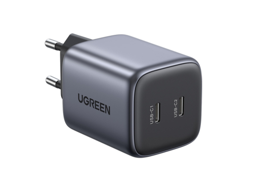 Incarcator retea UGREEN 45W GaN, 2 x USB-C, încărcare rapidă QC 4.0, PD 3.0, ușor și compact, performanță excelentă