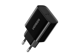Netzladegerät von UGREEN, 20W, 1 x USB-C, Schnellladung QC 4.0, PD 3.0, Leicht und kompakt, Schwarze Farbe