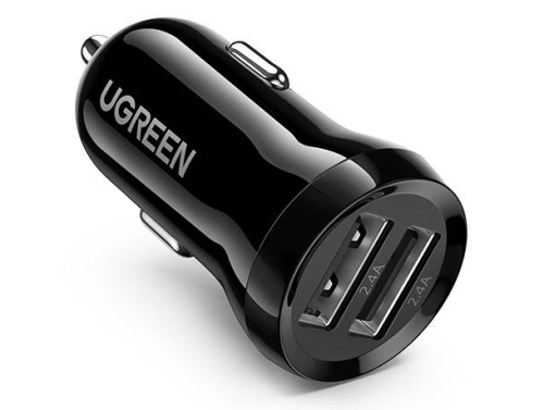 Încărcător auto UGREEN 24W, 2x USB-A pentru priză de brichetă, mic și ușor, încărcare rapidă