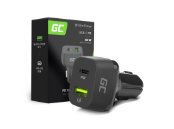 Green Cell Încărcător auto 48W Power Delivery cu Quick Charge 3.0 - USB-C, USB-A