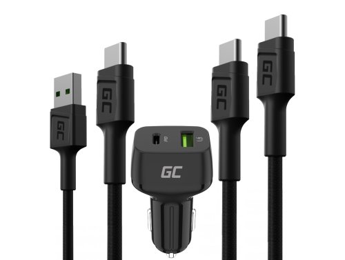 Set de încărcare rapidă pentru telefoane mobile – Încărcător USB-C USB-A de 48W + 2 cabluri USB-C de 30 cm