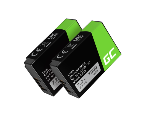 2x Green Cell ® Baterie LP-E17 pentru Canon EOS 77D 750D 760D 8000D Rebel T6i T6s Kiss X8i Li-Ion 1000mAh 7.2V