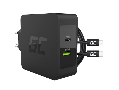 Încărcător Green Cell 45W USB-C PD cu cablu USB-C și port USB suplimentar