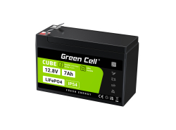 Green Cell CUBE LiFePO4 Baterie 7Ah 12.8V 89.6Wh litiu-fier-fosfat pentru UPS, Alarmă, jucărie, CCTV Mașină pentru copii