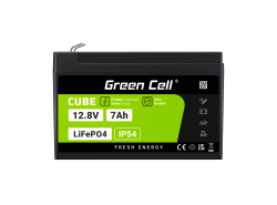 Green Cell CUBE LiFePO4 Baterie 7Ah 12.8V 89.6Wh litiu-fier-fosfat pentru UPS, Alarmă, jucărie, CCTV Mașină pentru copii