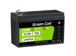 Green Cell CUBE LiFePO4 Baterie 7Ah 12.8V 89.6Wh litiu-fier-fosfat pentru UPS, Alarmă, jucărie, CCTV Mașină pentru copii