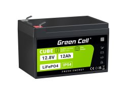 Green Cell CUBE LiFePO4 Baterie 12Ah 12.8V 153.6Wh litiu-fier-fosfat pentru UPS, Scaune cu rotile, Jucării, Scutere, Quad-uri