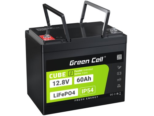 Green Cell CUBE LiFePO4 Baterie 60Ah 12.8V 768Wh litiu-fier-fosfat pentru Motoare electrice, Rulote, Ascensoare, Lifturi