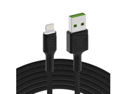 Green Cell încărcător auto USB PowerRide Nano36, 2x USB-A, 36W încărcare rapidă Ultra Charge + LED Cablu Lightning 120cm