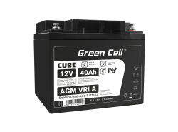 Green Cell CUBE AGM IP54 12V 40Ah baterie cu plumb Green Cell întreținere pentru bicicletă și tractor