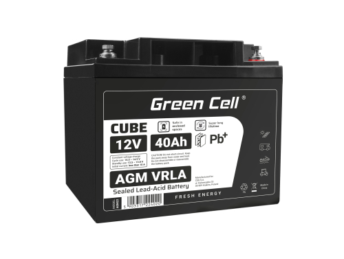 Green Cell CUBE AGM IP54 12V 40Ah baterie cu plumb Green Cell întreținere pentru bicicletă și tractor